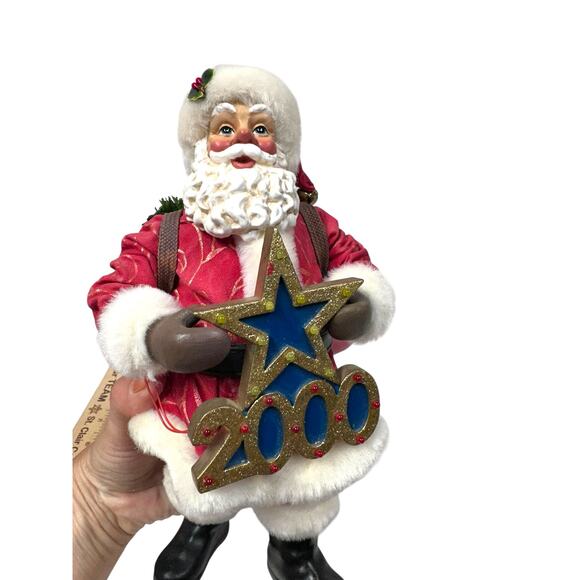 Clothtique Possible Dreams Santa GREETING THE MILLENNIUM 2000 Music Lights Works - Picture 11 of 13